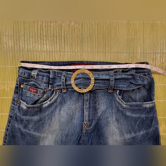 ♡ SOLD ON EBAY ♡ Baby Phat Jeans Co 11 Y2K Cropped Capri Blue Denim - Picture 13 of 14